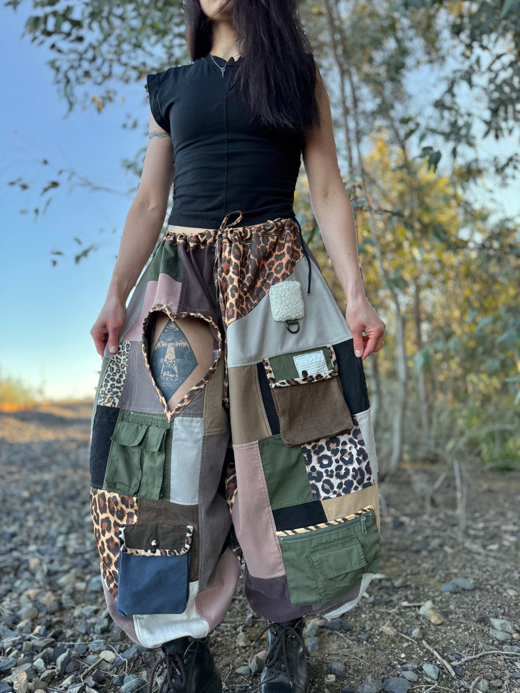 Upcycled Adjustable-Waist Pants