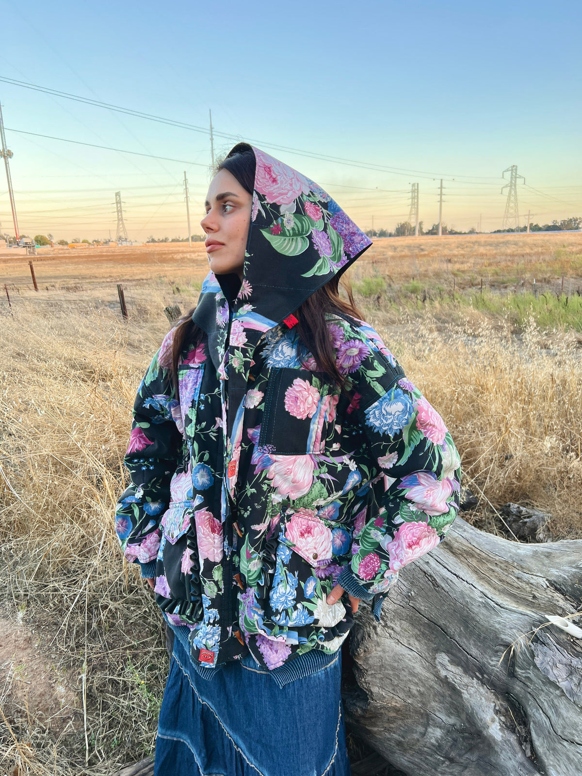 Upcycled Jacket & Headscarf Set