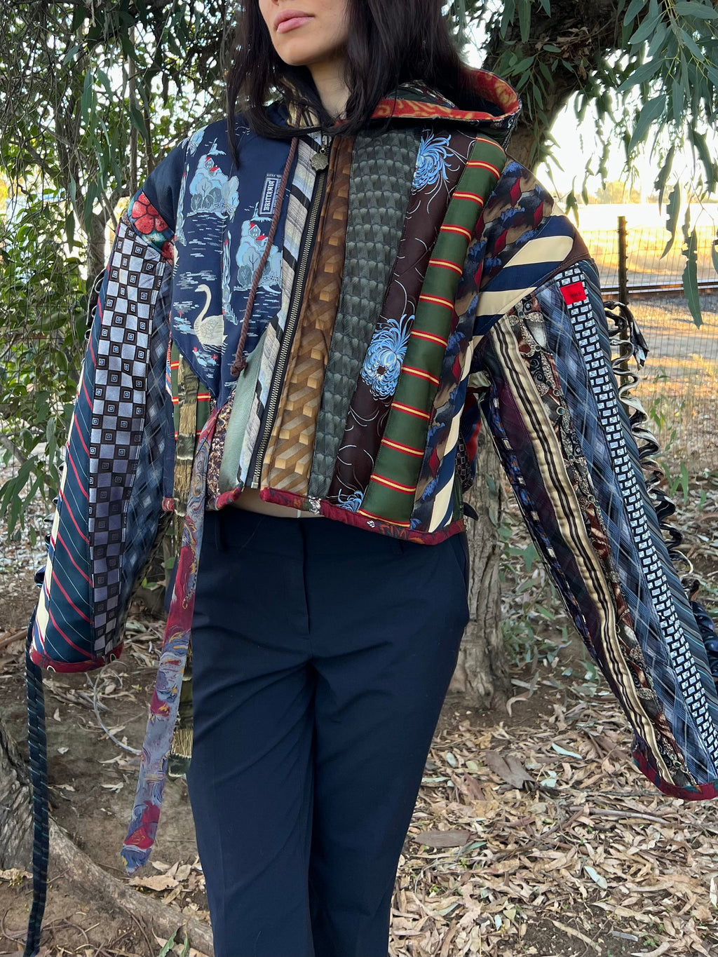 Upcycled Necktie Jacket