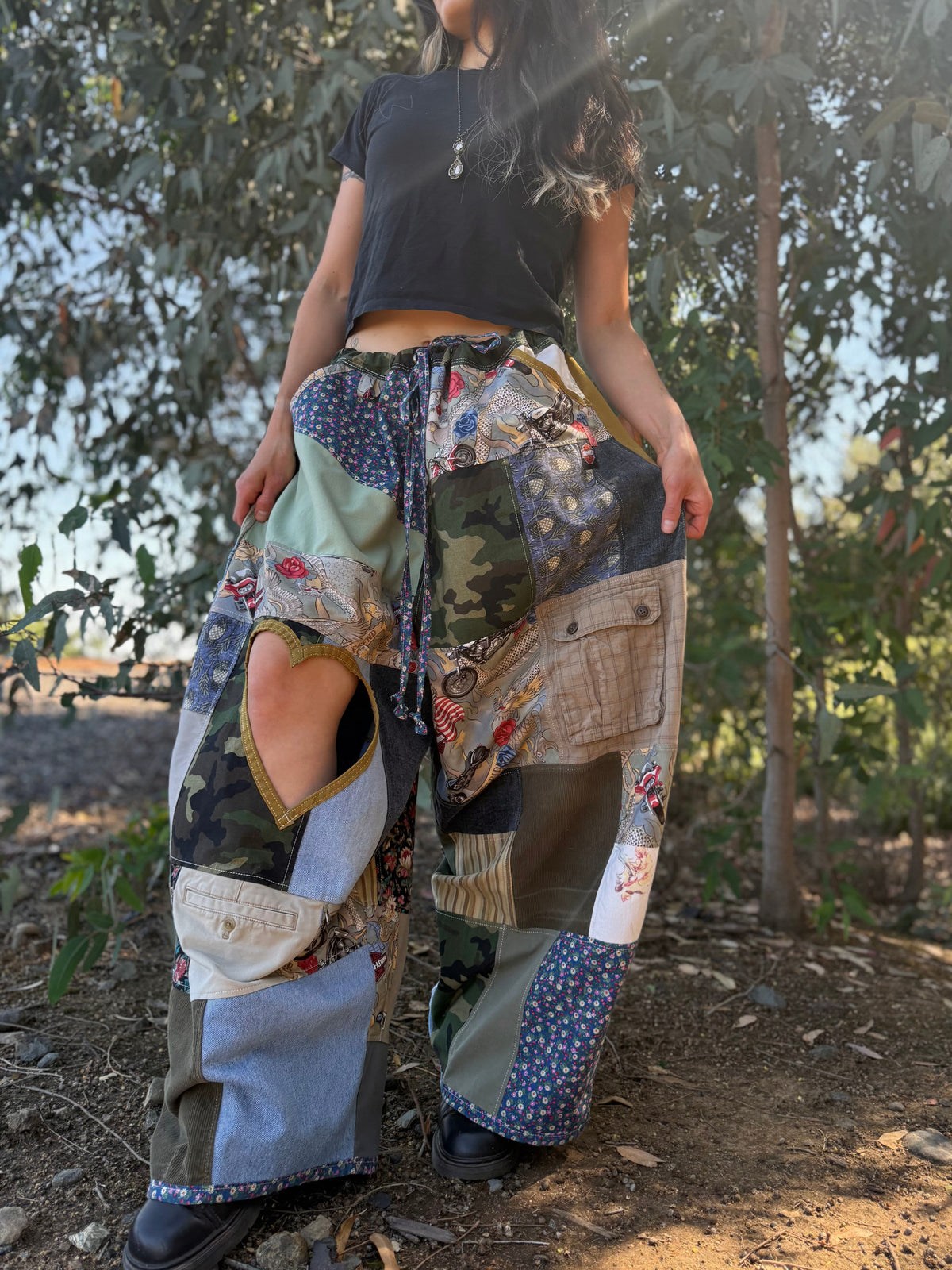 Upcycled Adjustable-Waist Pants