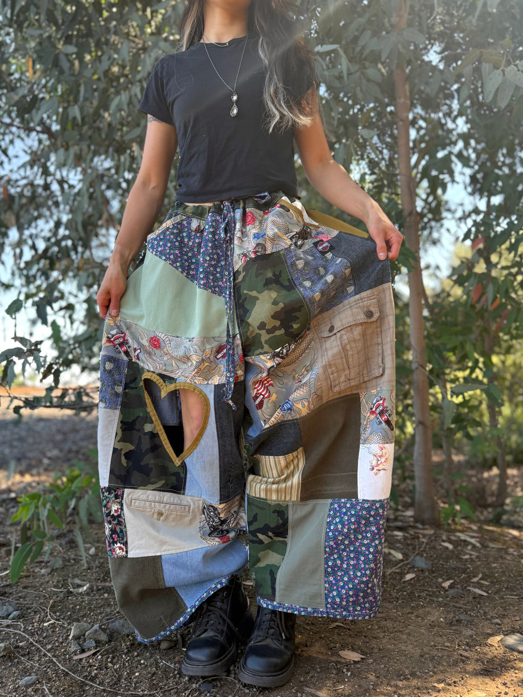 Upcycled Adjustable-Waist Pants