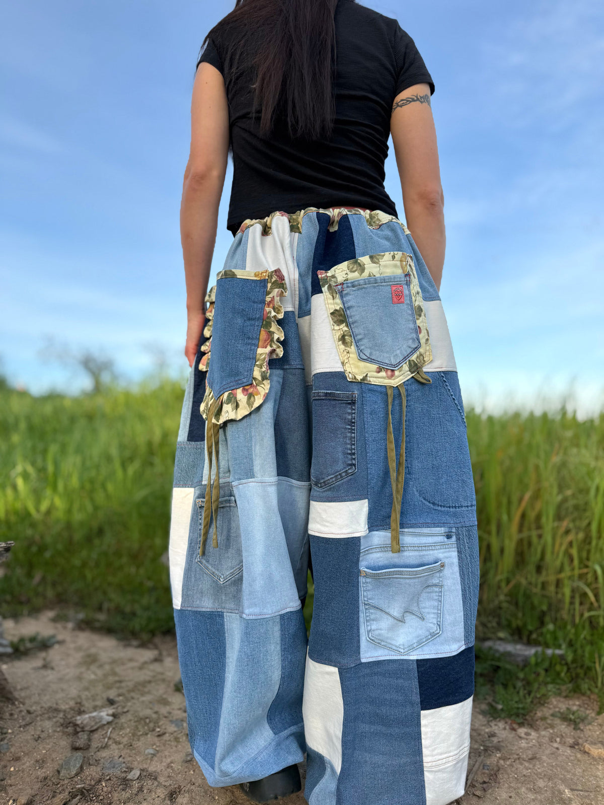 Upcycled Adjustable-Waist Pants