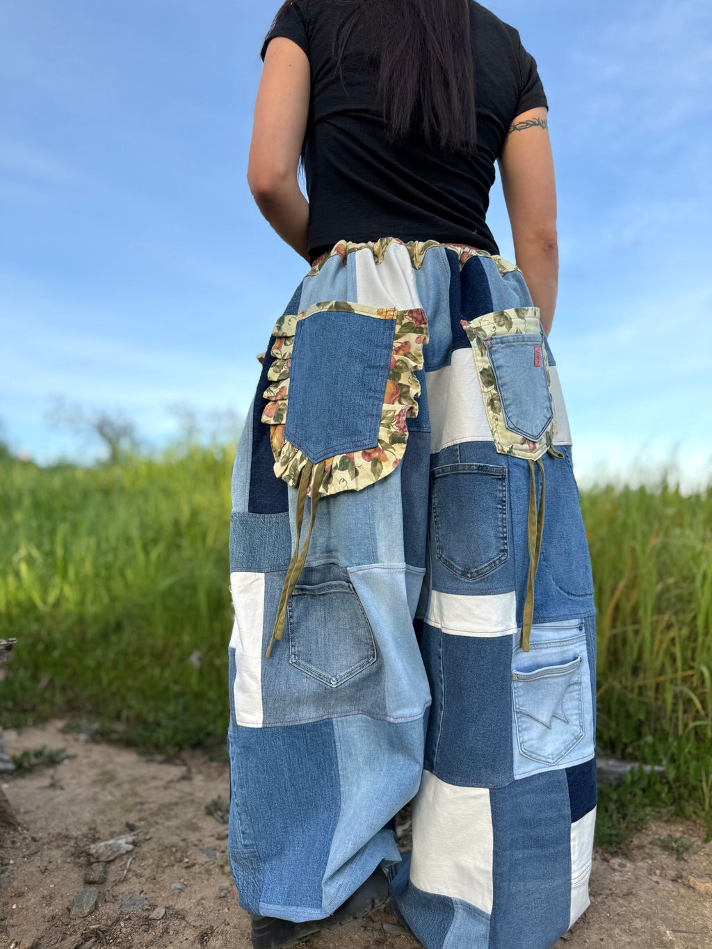 Upcycled Adjustable-Waist Pants