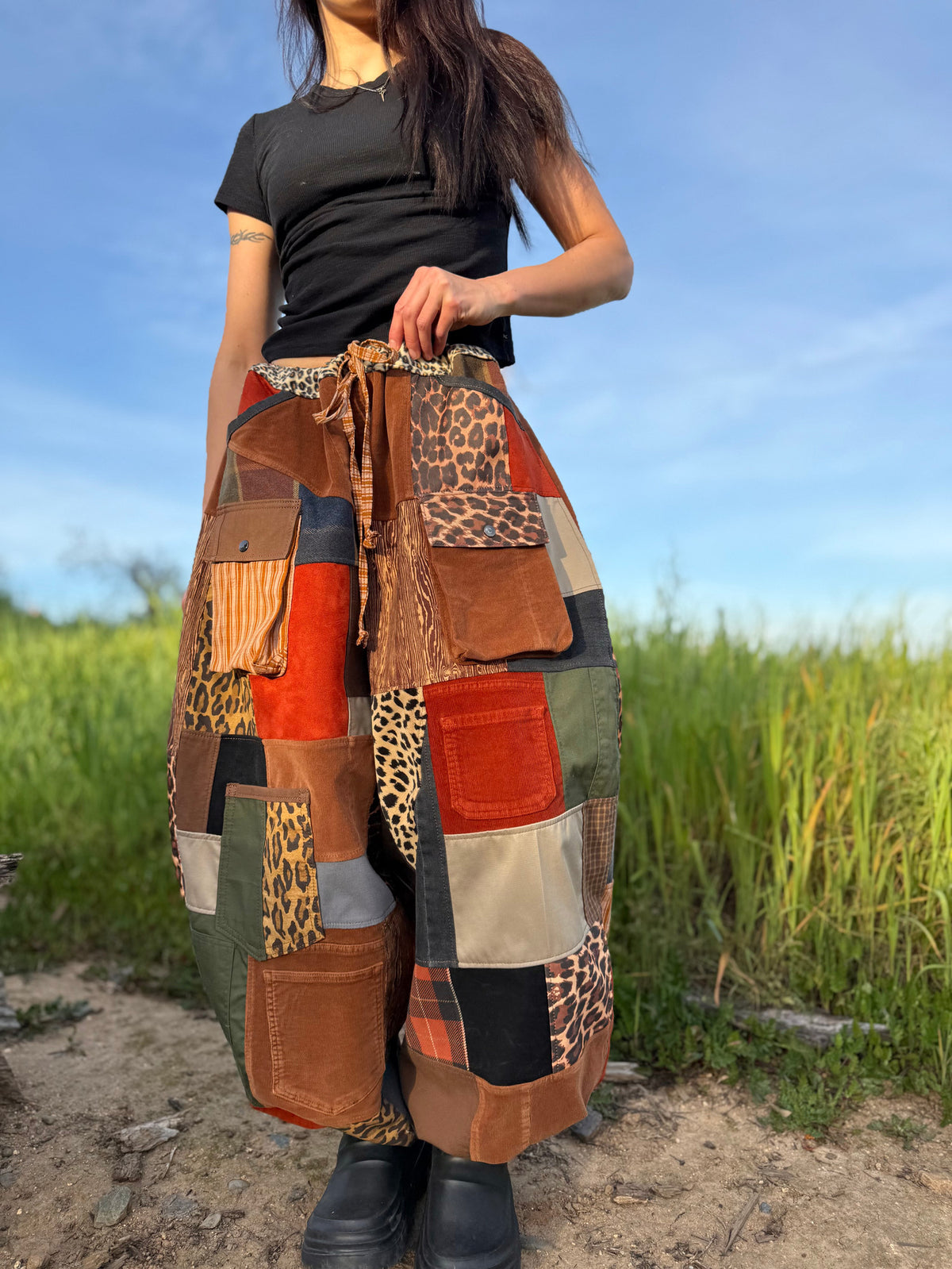 Upcycled Adjustable-Waist Pants